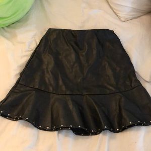 Black leather skirt